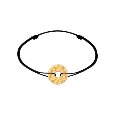 Bracelet Dinh Van Pi Chinois petit modèle en or jaune sur cordon - SOLDAT PL