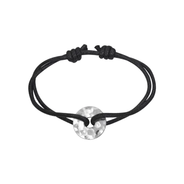 Bracelet Dinh Van Pi Chinois en argent sur cordon - SOLDAT PL