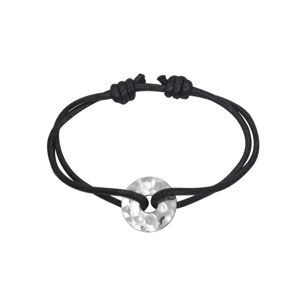 Bracelet Dinh Van Pi Chinois en argent sur cordon - SOLDAT PL