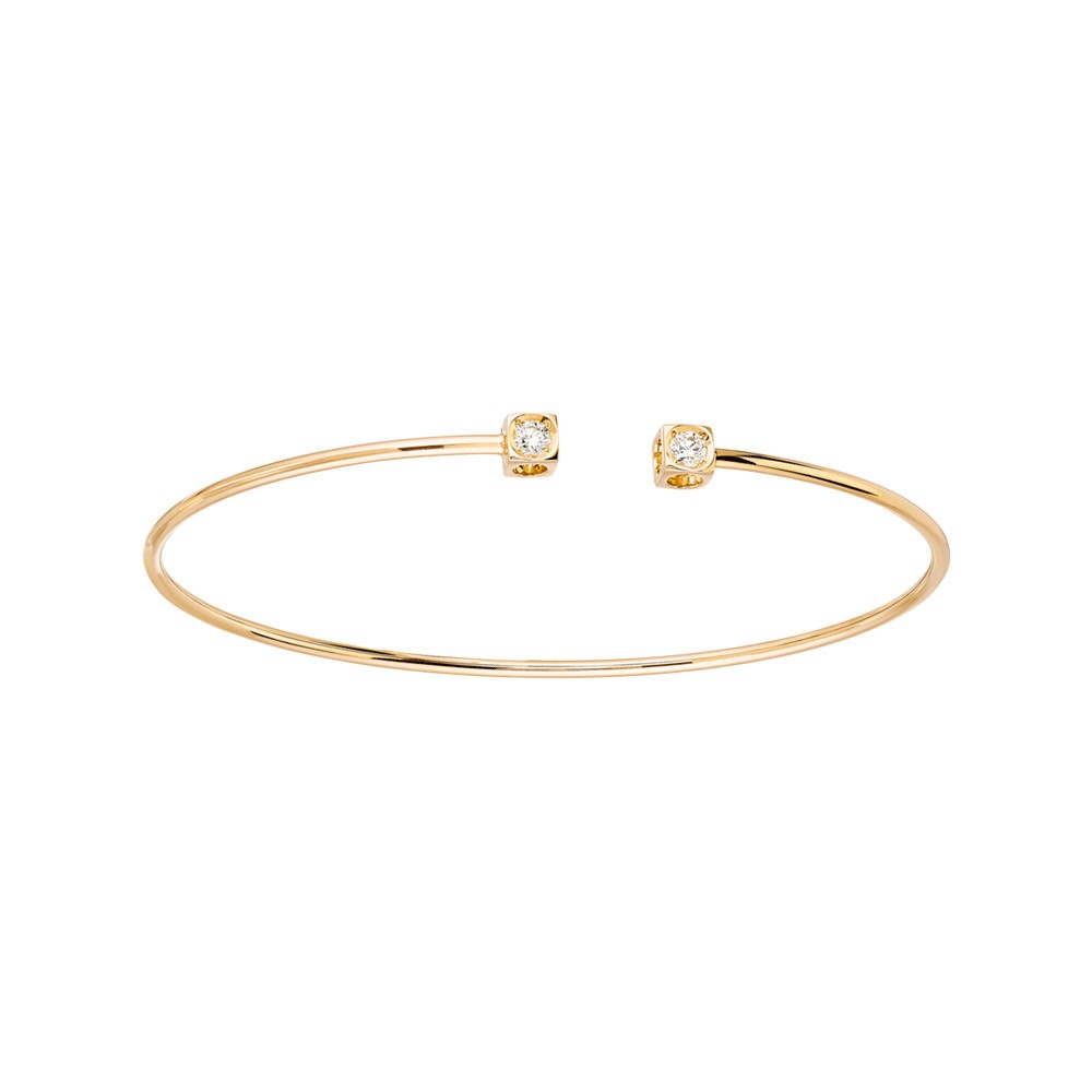 Bracelet Dinh Van Le Cube Diamant petit modèle en or jaune et diamants