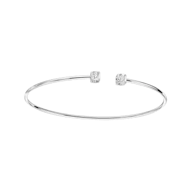 Bracelet Dinh Van Le Cube Diamant petit modèle en or blanc et diamants - SOLDAT