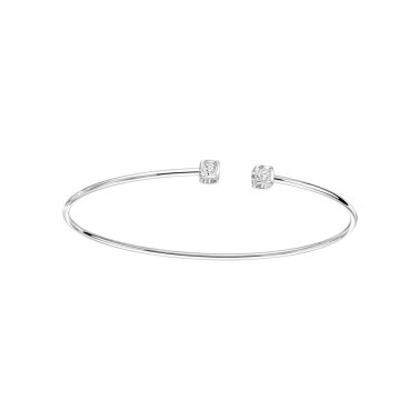 Bracelet Dinh Van Le Cube Diamant petit modèle en or blanc et diamants - SOLDAT PL