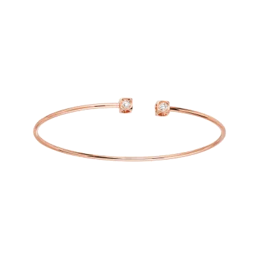 Bracelet Dinh Van Le Cube Diamant petit modèle en or rose et diamants - SOLDAT