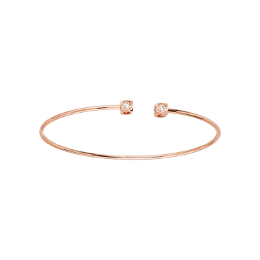 Bracelet Dinh Van Le Cube Diamant petit modèle en or rose et diamants - SOLDAT PL