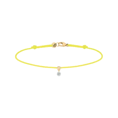 Bracelet cordon La Brune et La Blonde jaune en or jaune et diamant 0,07 carat