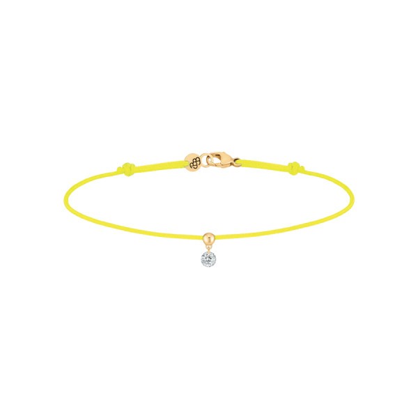 Bracelet cordon La Brune et La Blonde jaune en or jaune et diamant 0,10 carat
