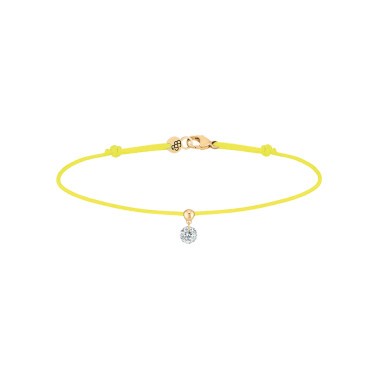 Bracelet cordon La Brune et La Blonde jaune en or jaune et diamant 0,15 carat
