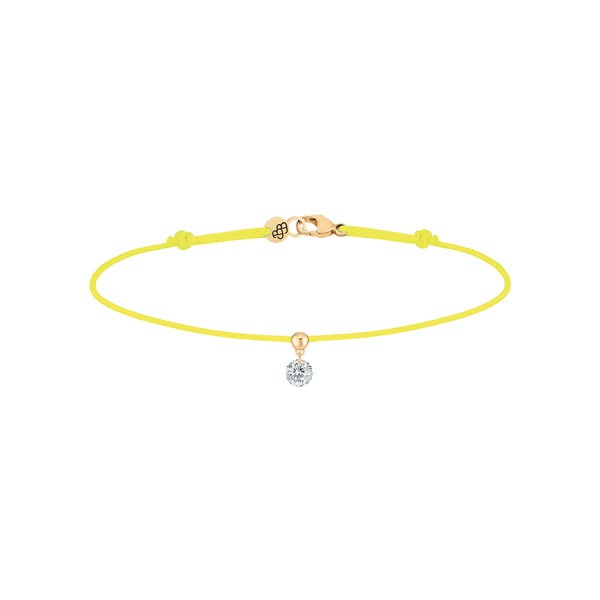 Bracelet cordon La Brune et La Blonde jaune en or jaune et diamant 0,15 carat