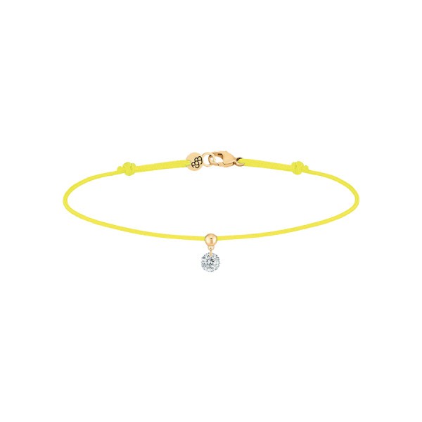 Bracelet cordon La Brune et La Blonde jaune en or jaune et diamant 0,15 carat