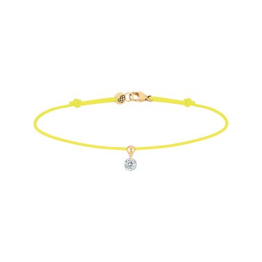Bracelet cordon La Brune et La Blonde jaune en or jaune et diamant 0,15 carat