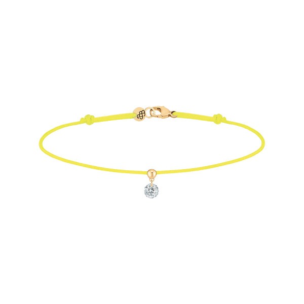 Bracelet cordon La Brune et La Blonde jaune en or jaune et diamant 0,15 carat