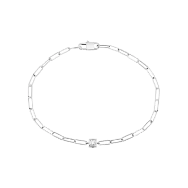 Bracelet Dinh Van Le Cube Diamant en or blanc et diamant sur chaîne