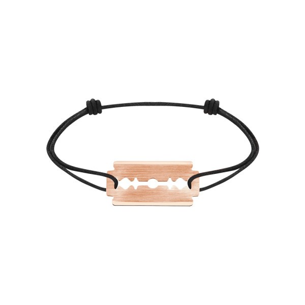 Bracelet Dinh Van Lame de rasoir en or rose sur cordon - SOLDAT PL