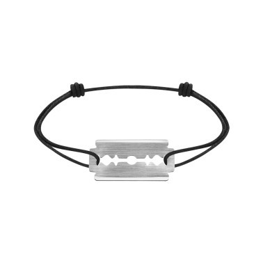 Bracelet Dinh Van Lame de rasoir en or blanc sur cordon - SOLDAT