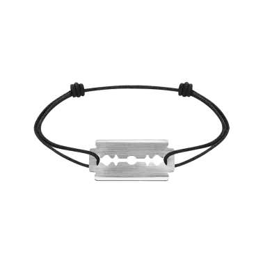 Bracelet Dinh Van Lame de rasoir en or blanc sur cordon - SOLDAT