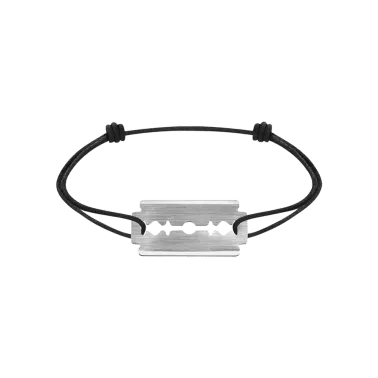 Bracelet Dinh Van Lame de rasoir en or blanc sur cordon - SOLDAT PL