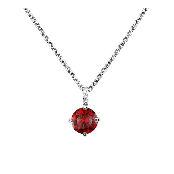 Collier Lepage Comtesse en or blanc rubis et diamants