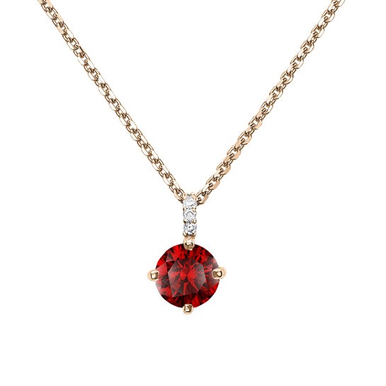 Collier Lepage Comtesse en or rose rubis et diamants