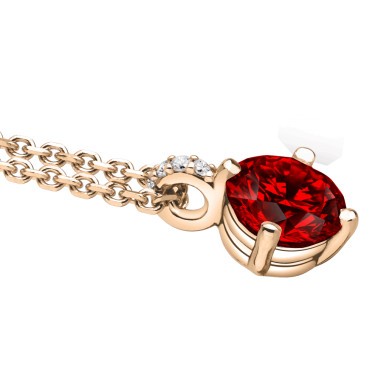 Collier Lepage Comtesse en or rose rubis et diamants