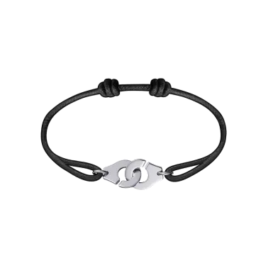 Bracelet Dinh Van Menottes R12 en platine sur cordon - SOLDAT PL
