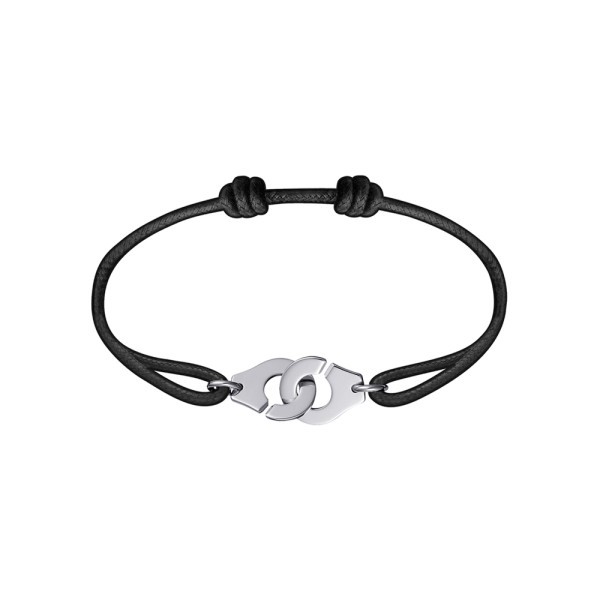 Bracelet Dinh Van Menottes R12 en platine sur cordon - SOLDAT PL