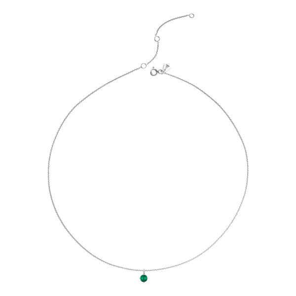 Collier Lepage Comtesse en or blanc émeraude et diamants