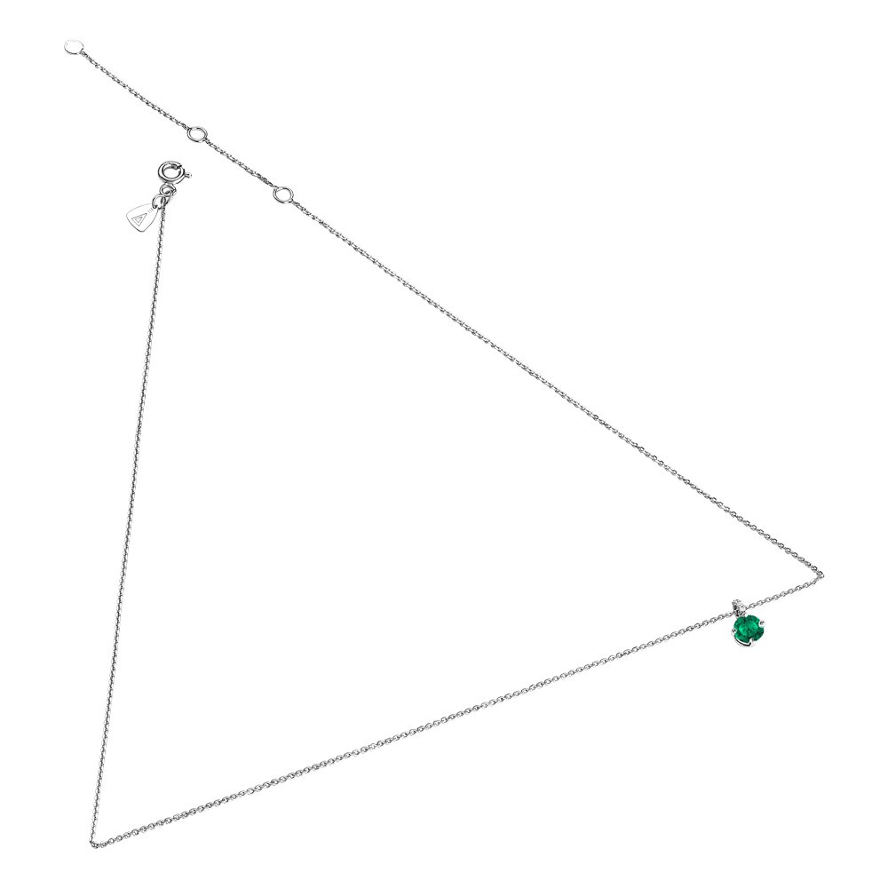 Collier Lepage Comtesse en or blanc émeraude et diamants