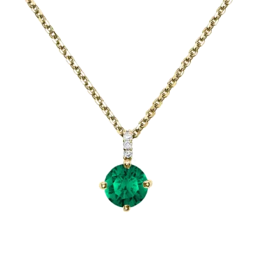 Collier Lepage Comtesse en or jaune émeraude et diamants