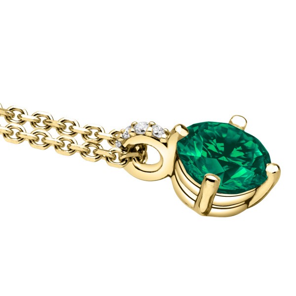 Collier Lepage Comtesse en or jaune émeraude et diamants