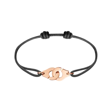Bracelet Dinh Van Menottes R12 en or rose sur cordon - SOLDAT