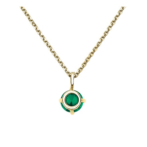 Collier Lepage Comtesse en or jaune émeraude et diamants