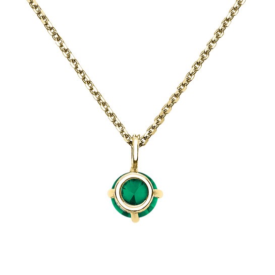 Collier Lepage Comtesse en or jaune émeraude et diamants