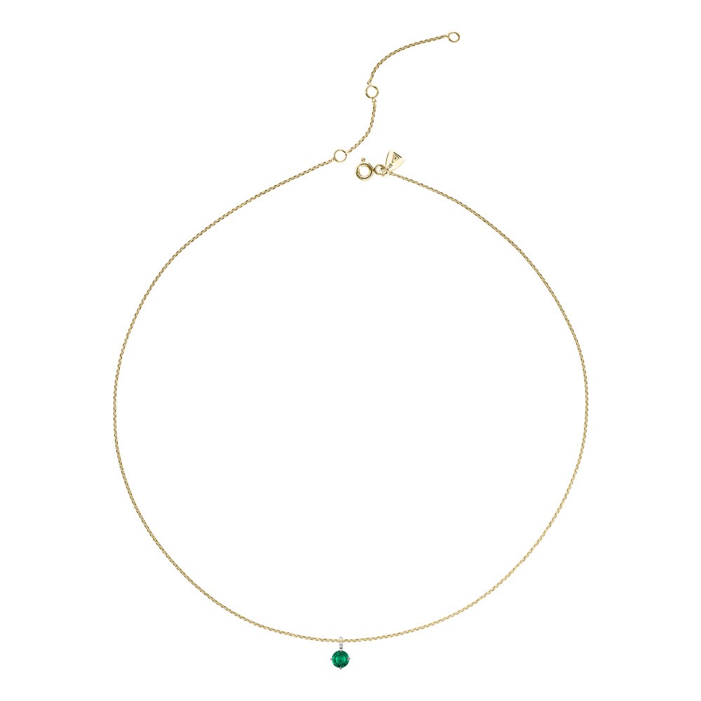 Collier Lepage Comtesse en or jaune émeraude et diamants