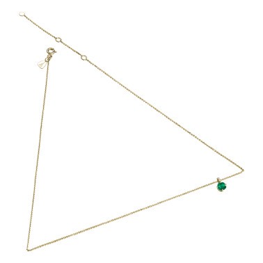 Collier Lepage Comtesse en or jaune émeraude et diamants