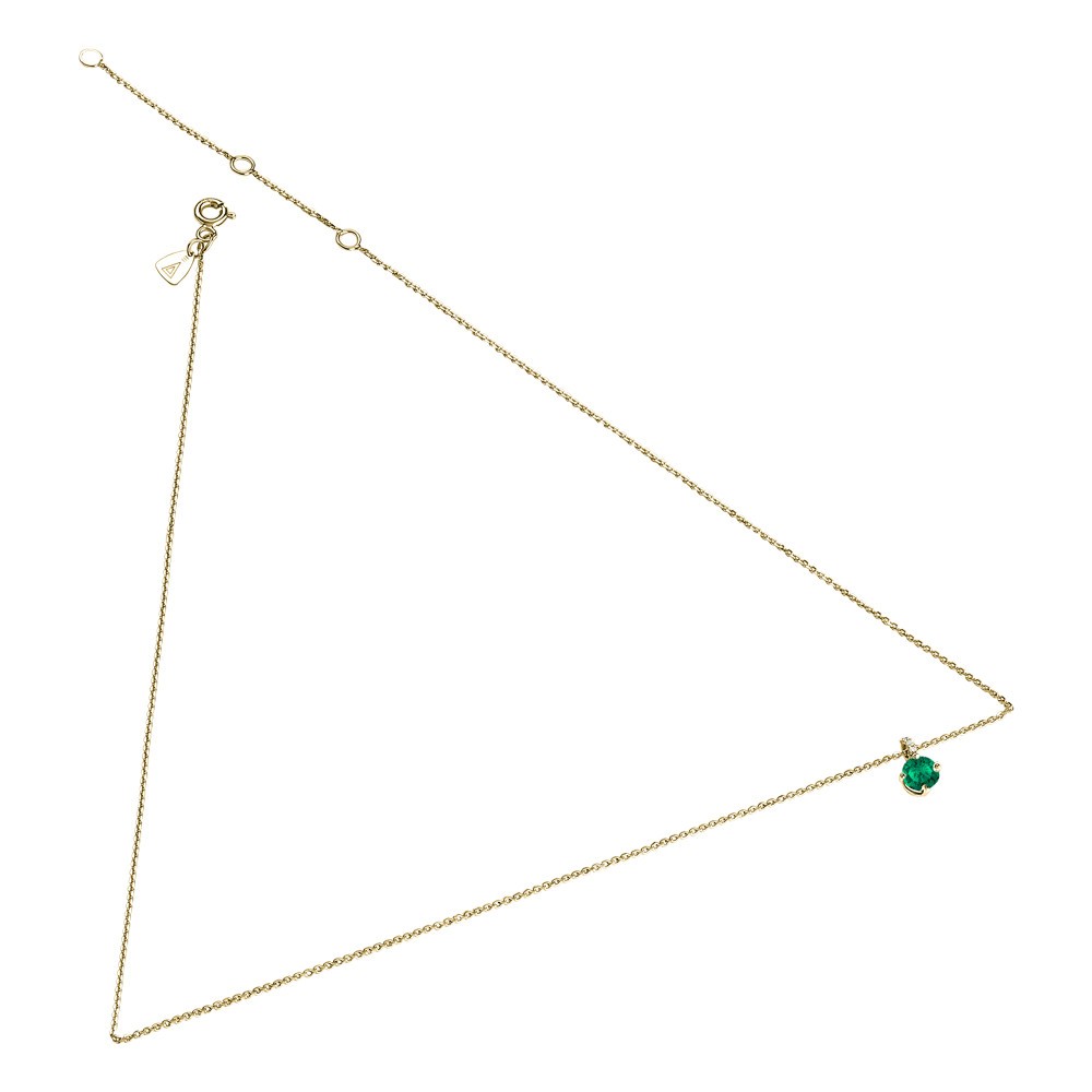 Collier Lepage Comtesse en or jaune émeraude et diamants