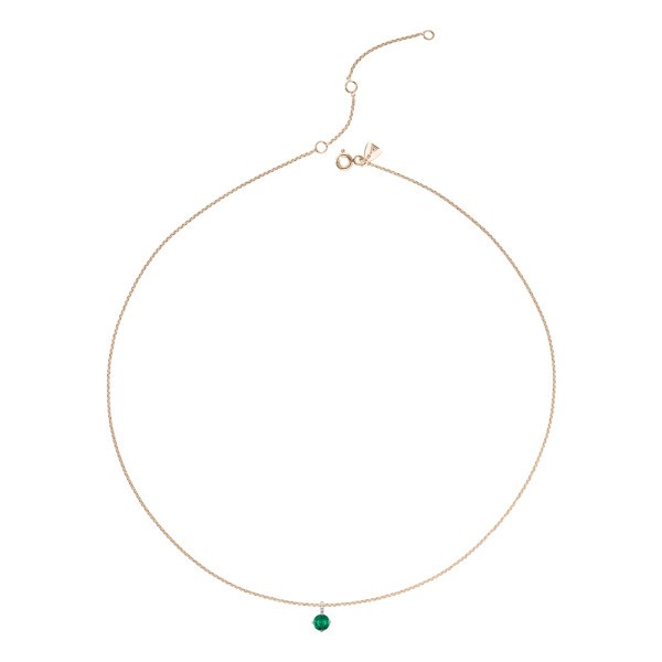 Collier Lepage Comtesse en or rose émeraude et diamants