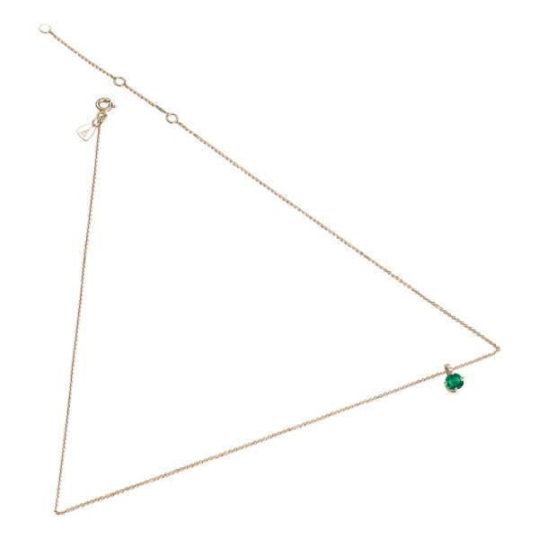 Collier Lepage Comtesse en or rose émeraude et diamants