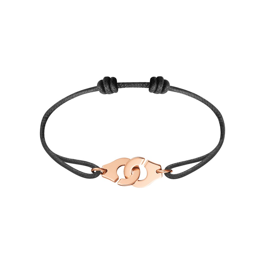 Bracelet Dinh Van Menottes R12 en or rose sur cordon - SOLDAT PL
