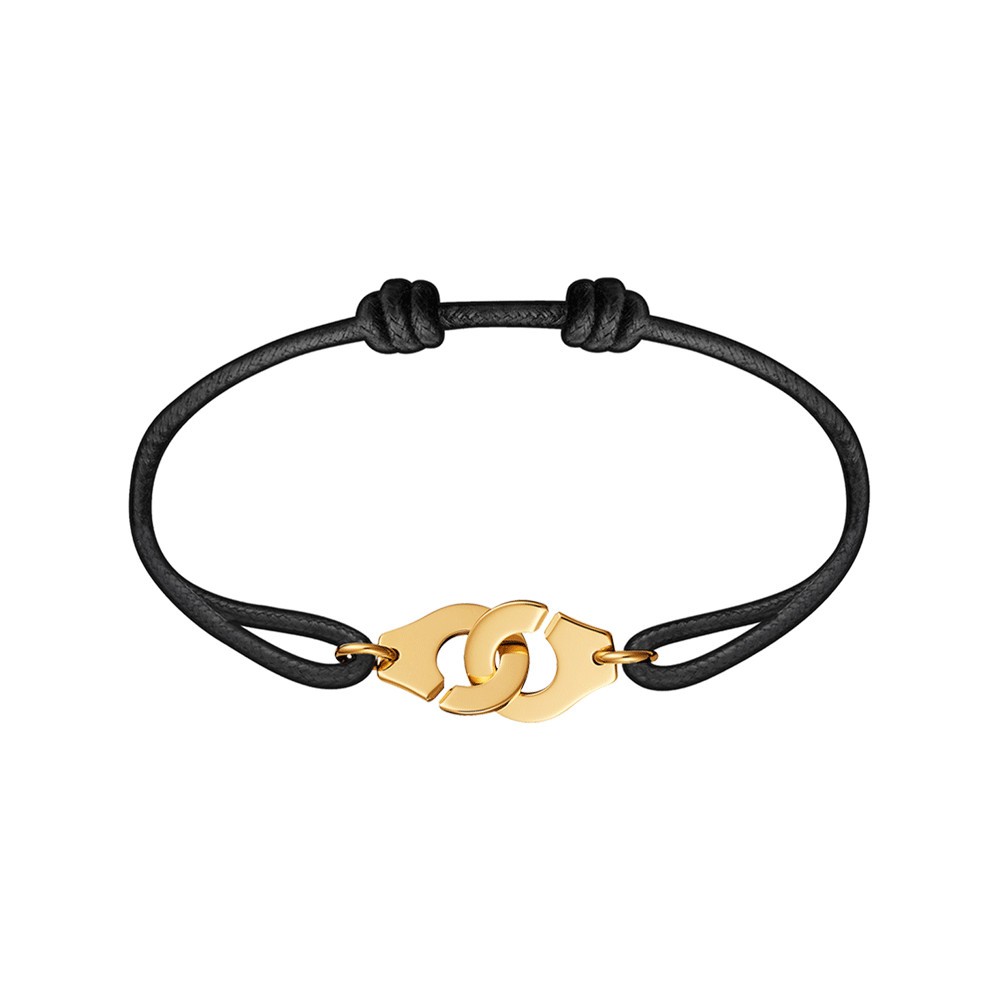 Menottes dinh van R12 bracelet in yellow gold on cord 3411065 Lepage