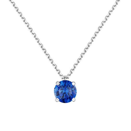 Collier Lepage Chéri en or blanc et saphir