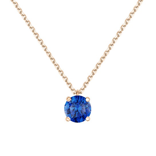 Collier Lepage Chéri en or rose et saphir