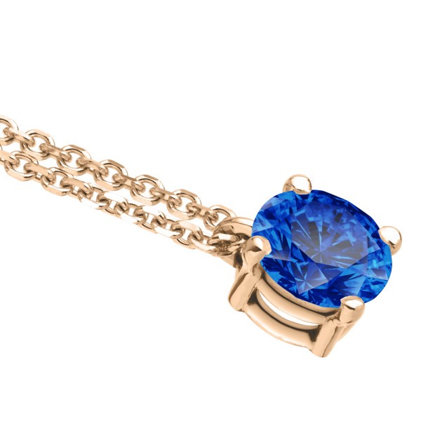 Collier Lepage Chéri en or rose et saphir