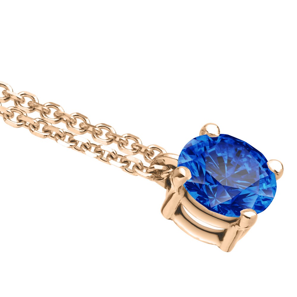 Collier Lepage Chéri en or rose et saphir