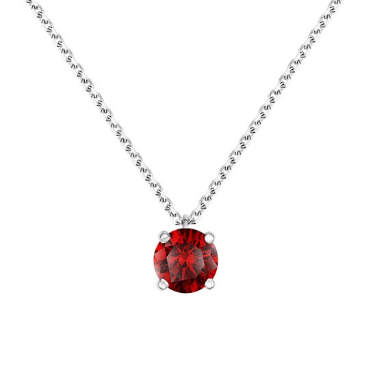 Collier Lepage Chéri en or blanc et rubis