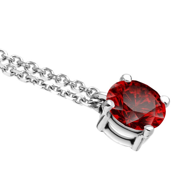 Collier Lepage Chéri en or blanc et rubis