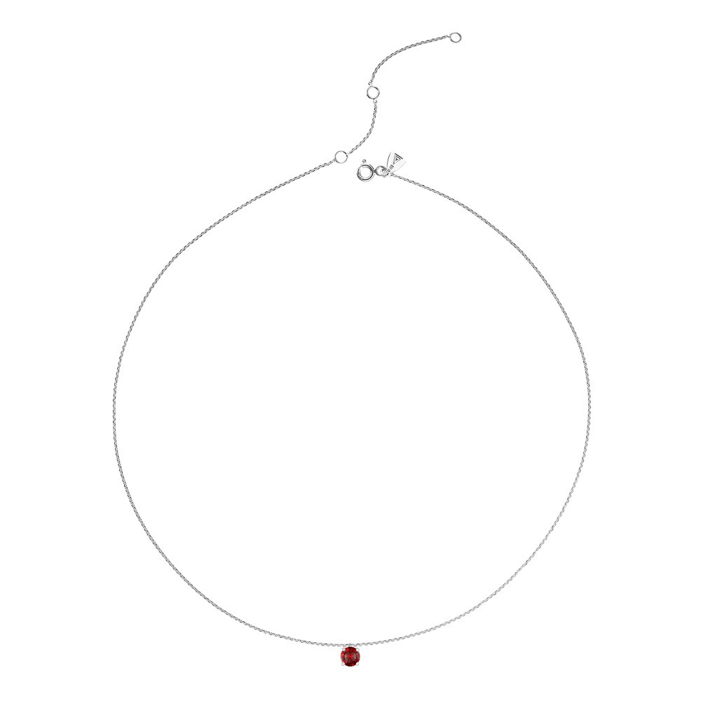 Collier Lepage Chéri en or blanc et rubis