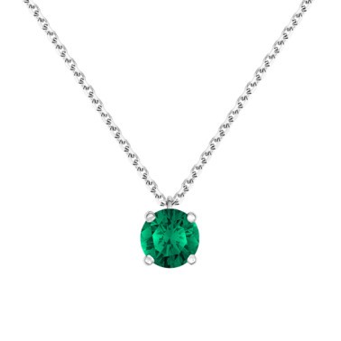 Collier Lepage Chéri en or blanc et émeraude