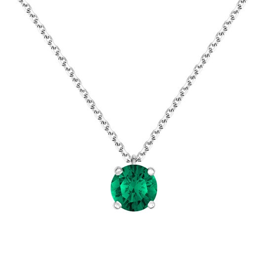 Collier Lepage Chéri en or blanc et émeraude