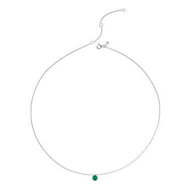 Collier Lepage Chéri en or blanc et émeraude