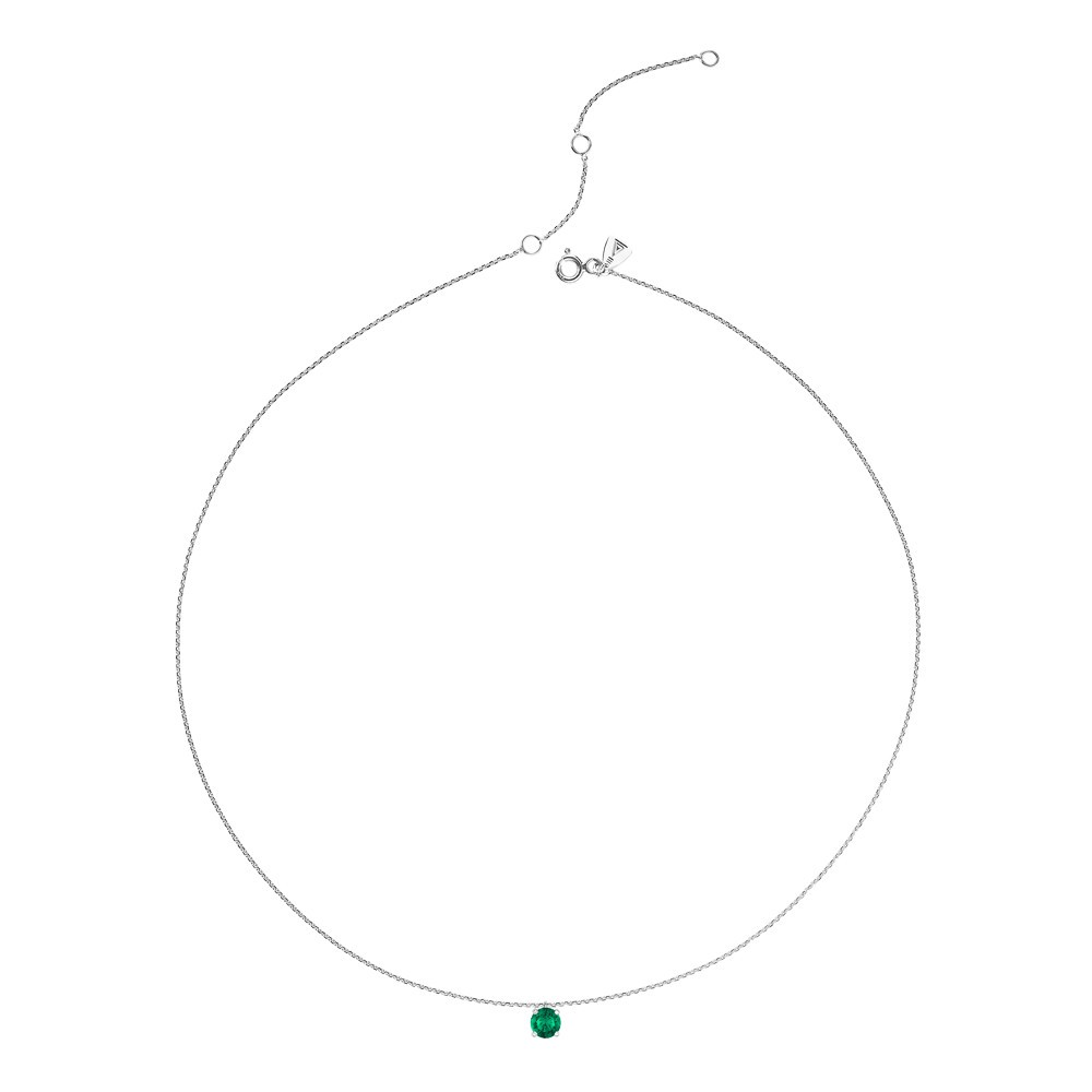 Collier Lepage Chéri en or blanc et émeraude